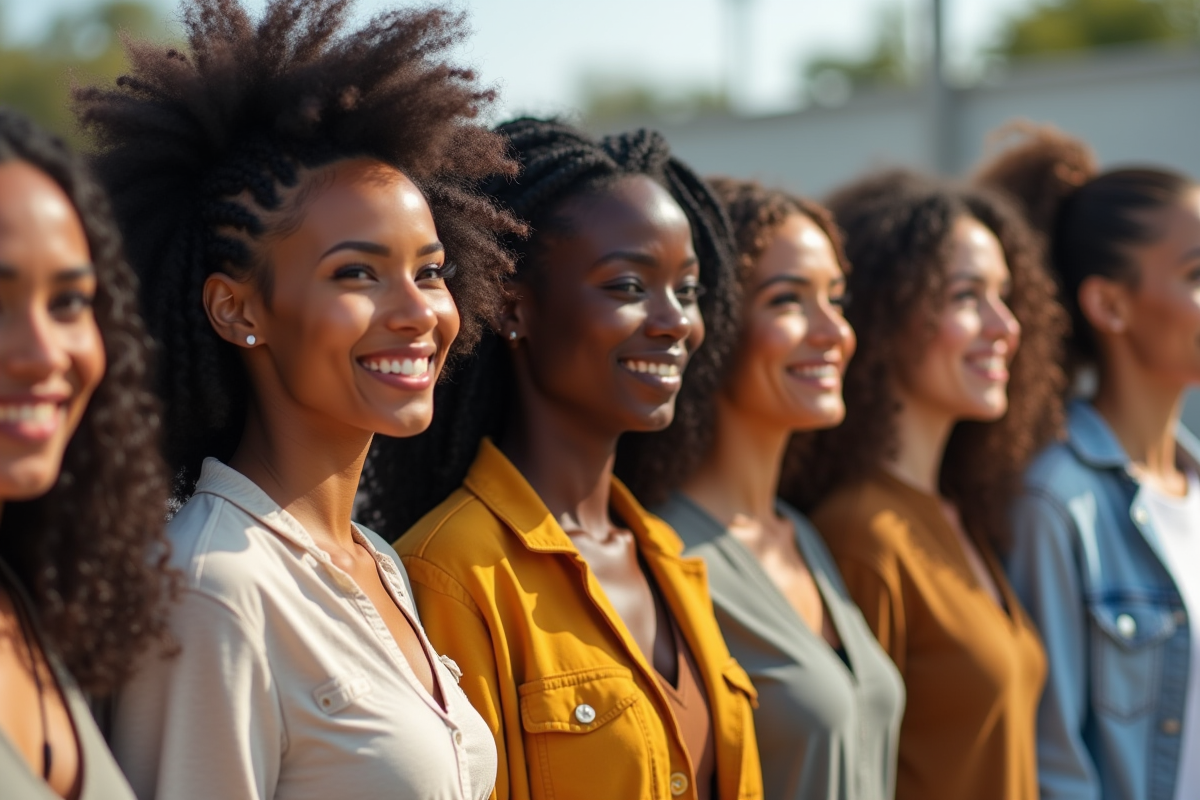 Groupe de personnes diverses dehors en plein jour